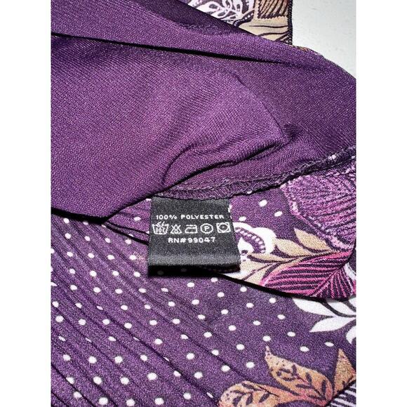 Vintage PIANO Women’s Blouse Front tie closure Bell sleeves Purple 2X Whimsygoth - Picture 7 of 11